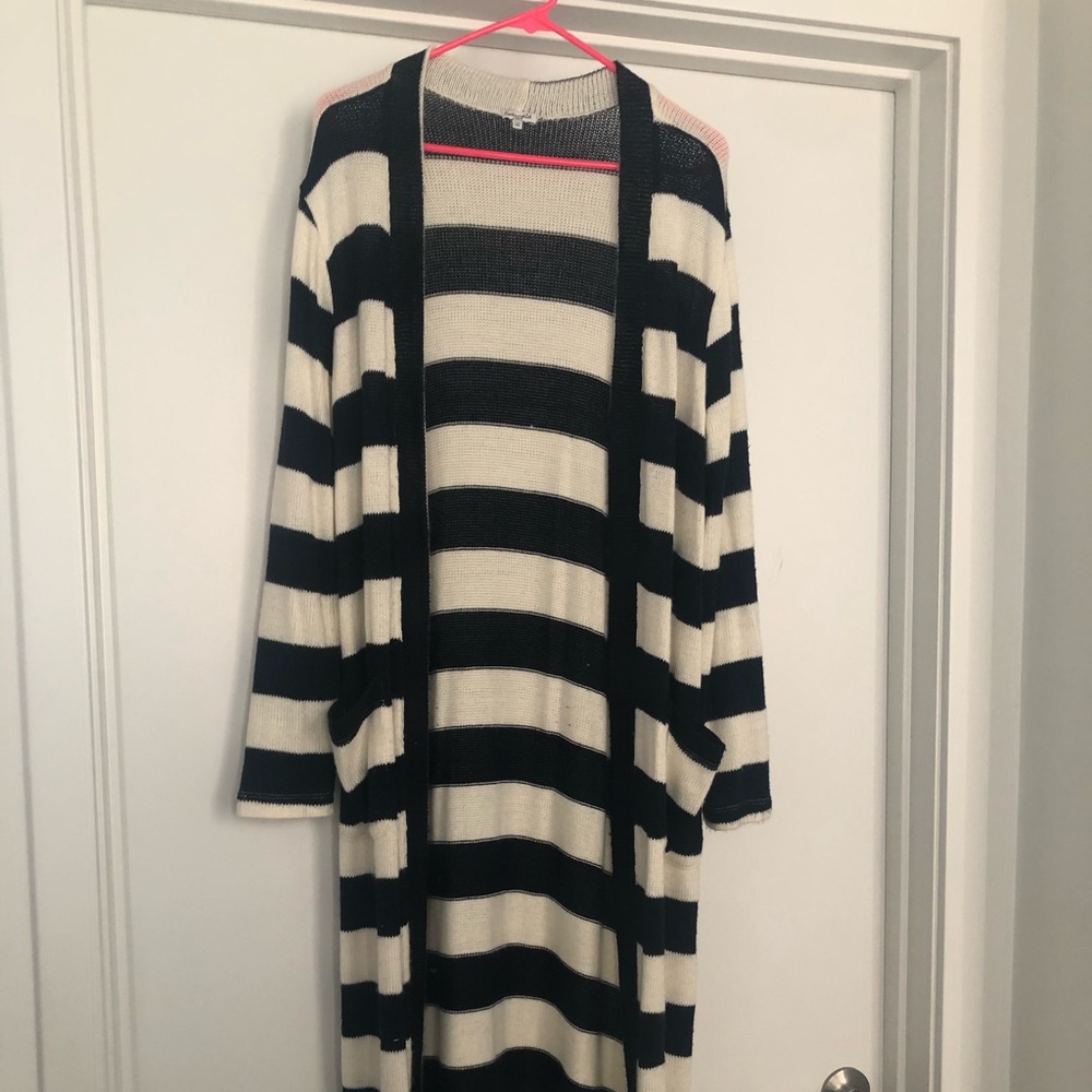 Navy and white striped Splendid cardigan